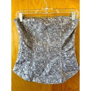 Gold Brocade Strapless Corset Top